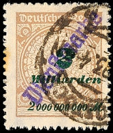 5 Milld. Mk Korbdeckel Durchstochen Mit Handstempel-Aufdruck "Dienstmarke", Gestempeltes Prachtstück Mit 2... - Other & Unclassified