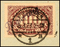 100 Mk Schwärzlichbraunpurpur, Violettschwarzer Aufdruck "Regierung" In Type III, Mit Vollem Stempel... - Autres & Non Classés