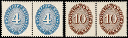 4 Und 10 Pfg. Strohhutmuster Je Im Waagerechten Paar, Postfrische Kabinettpaar, Mi. 200,-, Katalog: 130/31 (2)... - Otros & Sin Clasificación