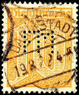 10 Pf. Mit Lochung Finanzministerium, Gestplt. Darmstadt 19.08.22, Gepr. Peschl Und Infla, Mi. 900.-, Katalog: 65... - Autres & Non Classés