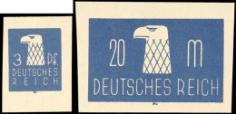 1924, Essays Zur Adlerausgabe,  3 Pf. Bis 20 Mark, 16 Werte Dunkelblau Komplett, Ungezähnt O.G  (*)1924,... - Autres & Non Classés