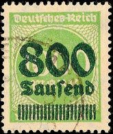 800 Tsd. A. 1000 M., Inschrift "Deutsches Reich" Fehlt, Gestempelt, Gepr. Infla Und Winkler BPP, Mi. 130,-,... - Autres & Non Classés