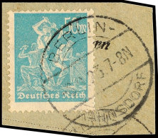 50 Mark Bergarbeiter, Auf Tadellosem Briefstück Mit Stempel "BERLIN RAHNSDORF", Gepr. Infla, Mi. 150.-,... - Autres & Non Classés