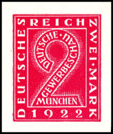1922, Gewerbeschau München, 2 Mark Essai Von S. Von Weech In Rot, Tadellos Ungebraucht Ohne Gummierung - Wie... - Autres & Non Classés