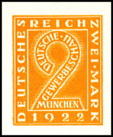 1922, Gewerbeschau München, 2 Mark Essai Von S. Von Weech In Orange, Tadellos Ungebraucht Ohne Gummierung -... - Autres & Non Classés