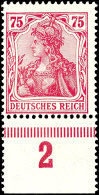 75 Pf. Germania Bräunlichlila, Unterrandstück Postfrisch, Gepr. Oechsner BPP, Mi. 600,-, Katalog: 197b... - Autres & Non Classés