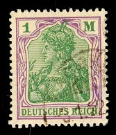 1 Mk Germania, Plattenfehler I, Plattenfehlersichtfrei Gestempelt, Gepr. Infla/Peschl, Mi. 70.-, Katalog: 150I... - Autres & Non Classés