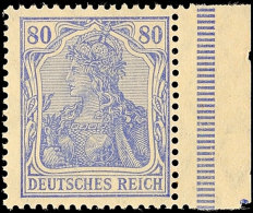 80 Pf. Germania, Grauultramarin, Postfrisches Rechtes Randstück, Gepr. Infla, Mi. 100,-, Katalog: 149bII... - Autres & Non Classés