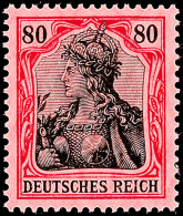 80 Pf. Germania Kriegsdruck, Karminrot (metallisch Glänzend), Postfrisch, Gepr. Jäschke-L BPP, Mi.... - Autres & Non Classés
