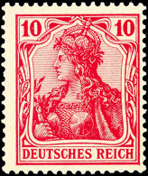 10 Pfennig Germania, Friedensdruck, Orangerot, Tadellos Postfrisch, Fotoattest Jäschke-Lantelme BPP: "echt In... - Autres & Non Classés