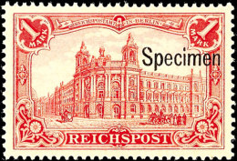 1 Mk. Reichspost, Dunkelkarminrot, Aufdruck "Specimen", Postfrisch, Sign. Bühler, Fotoattest... - Autres & Non Classés