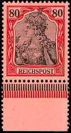 80 Pf. Reichspost, Unterrandstück Postfrisch (Falzrest Im Rand), Gepr. Jäschke-L BPP, Mi. 240,-, Katalog:... - Autres & Non Classés