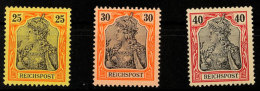 25, 30 Und 40 Pf. Reichspost, Je Postfrisch, Gepr. Jäschke BPP Bzw. Bühler, Mi. 385,-, Katalog: 58/60... - Autres & Non Classés