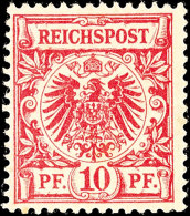 10 Pfg Krone/Adler, Braunrot, Postfrisch, Etwas Brüchige Gummierung, Fotoattest Zenker, Mi. 800,-... - Autres & Non Classés