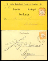 1/2 Gr. Orange, Je Einzeln Auf Zwei Privatpostkarten Aus CREUZTHAL Bzw. HAGEN, Katalog: 18 BF1 / 2 Gr. Orange,... - Autres & Non Classés