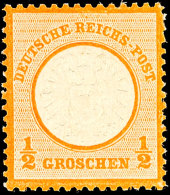 1/2 Groschen Großer Schild, Orange, Tadellos Postfrisch, Unsigniert, Fotobefund Krug BPP (2016): "in... - Autres & Non Classés