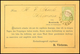 1/3 Gr. Großer Schild, Grün, Einzelfrankatur Auf Vertreterkarte Mit Mecklenburg-K2 "ROSTOCK-BAHNHOF... - Otros & Sin Clasificación