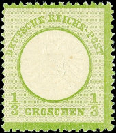 1/3 Gr. Gelblichgrün Großer Schild, Tadellos Postfrisch, Fotobefund Krug BPP "einwandfrei", Mi. 180.-... - Other & Unclassified
