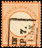 1/2 Gr. Rötlichorange Mit Plattenfehler "Farbfleck Unter H In REICHS" (Feld 67), Gestempelt, Tadellos,... - Other & Unclassified