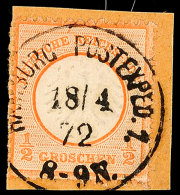 1/3 Gr. Zinnober, Prachtbriefstück Mit K1 "HAMBURG POSTEXPED.1. 18/4 72", Gepr. Sommer BPP, Katalog: 3 BS1... - Autres & Non Classés