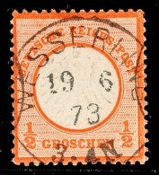 "WESSERLING 19 6 73" - K1, Zentrisch Klar Auf 1/2 Gr. Kleiner Schild Zinnoberrot, Punkthelles Stellchen, Katalog: 3... - Other & Unclassified