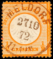 "MELDORF 27 10 72", Schleswig-Holstein, NDP-Ablöser-K1, Ideal Eingepasst Auf 1/2 Gr. Orange, Kleiner... - Sonstige & Ohne Zuordnung