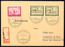 "MALMEDY 21.6.40 Heimkehr Ins Großdeutsche Vaterland 18.Mai 1940", Auf R-Brief Mit 15 Pfg U. Waager. Paar 24... - Autres & Non Classés