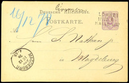 "LÖHNE 15/2 I HALLE A.S." - Bahnpost-L3, Nebst Hs. Stationsaufgabevermerk "Cönnern" Auf GS-Postkarte 5... - Otros & Sin Clasificación