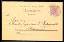 "LIMBURG-SIERSH.-HACHENBURG ZUG 513" - Bahnpost-Ovalstempel, Auf GS-Antwort-Postkarte 5 Pfg Mit Absenderangabe Aus... - Autres & Non Classés