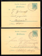 "LIMBURG-SIERSH.-HACHENBURG ZUG 16" - Bahnpost-Ovalstempel, Auf Zwei GS-Postkarten 5 Pfg In 1891 Nach Neuwied,... - Otros & Sin Clasificación