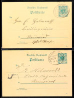 "LIMBURG-SIERSH.-HACHENBURG ZUG 18" - Bahnpost-Ovalstempel, Auf Zwei GS-Postkarten 5 Pfg In 1890 Bzw. 1891 Nach... - Other & Unclassified