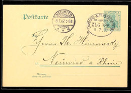 "LIMBURG-ALTENKIRCHEN ZUG 986" - Bahnpost-Ovalstempel, Auf GS-Postkarte 5 Pfg Germania Mit Absenderangabe Aus... - Autres & Non Classés