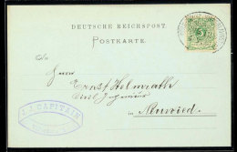 "CÖLN-DEUTZ-NIEDERLAHNSTEIN ZUG 129" - Bahnpost-Ovalstempel, Auf Blauem Privaten Postkartenformular Mit... - Otros & Sin Clasificación