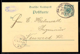 "CÖLN (RHEIN) - NIEDERLAHNSTEIN ZUG 125" - Bahnpost-Ovalstempel, Auf GS-Postkarte 5 Pfg In 1897 Nach Neuwied,... - Otros & Sin Clasificación