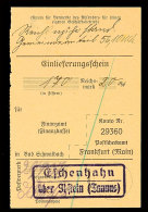 "Eschenhahn / über Idstein (Taunus)", 1937, Auf Einlieferungsschein Für Einzahlung Auf Ein... - Altri & Non Classificati