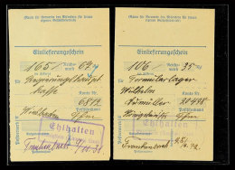 "Ehlhaltenzyx Königstein (Taunus) Land", 1931/32, Auf Zwei Einlieferungsscheinen Für Einzahlung Auf Ein... - Other & Unclassified