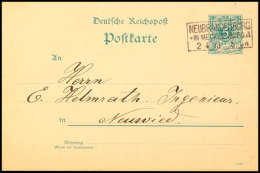 "NEUBRANDENBURG IN MECKLENBURG *a 2 4 90" - Ra3, Auf GS-Postkarte 5 Pfg Nach Neuwied, Katalog: P20... - Otros & Sin Clasificación