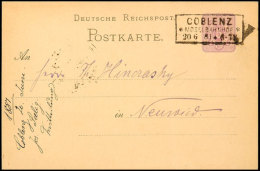 "COBLENZ MOSELBAHNHOF 20 6 81" - Ra3, Klar Auf GS-Postkarte 5 Pfg Nach Neuwied  BFCOBLENZ MOSELBAHNHOF 20 6 81... - Autres & Non Classés