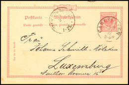 "CARLSHAFEN 7/8 92" - Großer K1, Auf Auslands-GS-Postkarte 10 Pfg Nach Luxemburg (Ank.Stpl)  BFCARLSHAFEN... - Other & Unclassified