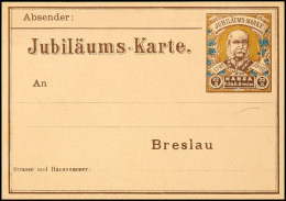 Breslau, Hansa Pr.Stb.B., 2½ Pfg Ganzsachenkarte Mit Mehrfarbigen, Goldenem Wertstempel... - Autres & Non Classés