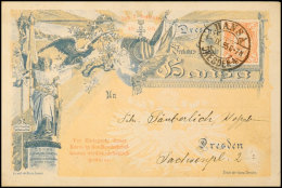 Dresden, Hansa, 3 Pfg Mehrfarbige Ganzsachenkarte Auf Den 2. September 1895 (25. Jahrestag Von Sedan) Mit... - Altri & Non Classificati