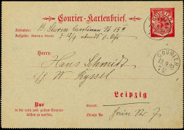 Leipzig, Courier, 3½ Pfg Ganzsachen-Kartenbrief Mit Sauberer Entwertung 13.9.92, Innen Viel Text, Bedarf ... - Other & Unclassified