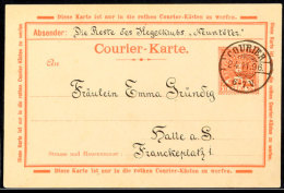 HALLE A.S. COURIER, GS-Postkarte 3 Pfg, Bedarfsgebraucht Mit Stempel "COURIER 24.11.96", Mit Umseitiger... - Other & Unclassified