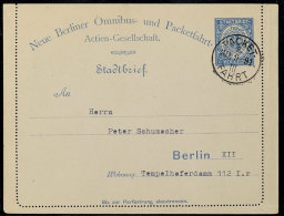 BERLIN PACKETFAHRT, GS-Kartenbrief 3 Pfg, Blaugraues Papier, Bedarfsgebraucht Mit Stempel "PACKETFAHRT 30.9.91",... - Altri & Non Classificati