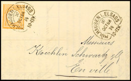 "MÜHLHAUSEN I. ELSASS 10 OCTBR 74", Klar Auf Brief Mit 1/2 Gr. Großer Schild Als Portogerechte... - Otros & Sin Clasificación