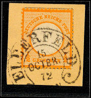 "ELBERFELD 15 OCTBR. 72" - (Spalink 12-4), Klar Auf Briefstück Mit 1/2 Groschen Großer Schild, Orange,... - Otros & Sin Clasificación