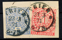 "TRIER 23 3 71" - Blauer Ablöser-K1 Mit Zwei Rosetten, Auf Briefstück 1 U. 2 Gr., Katalog: 16,17... - Autres & Non Classés