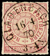 "GLADENBACH 16 4 70", Ablöser-K1, Herrlich Zentrisch Klar Auf Farbfrischer 1/4 Gr., Katalog: 1 OGLADENBACH... - Sonstige & Ohne Zuordnung