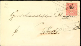 1 Gr. Rosa A. Preußen 9 Kr. Braun, Klappenschnitt 6, Mit Ra2 "UNNA" Nach Soest, Gepr. Bühler, Mi. 125.-,... - Other & Unclassified