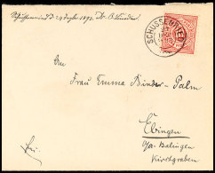 "SCHUSSENRIED 21 DEZ 1893", Weiter Verwendeter Grotesk-K2, Auf Brief 10 Pfg Nach Ebingen, Katalog: 46... - Autres & Non Classés